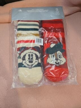 Disney Winter Socks – Red & Cream (2-Pack)